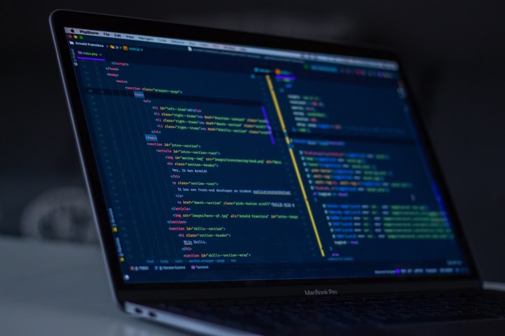 Modern website development workspace